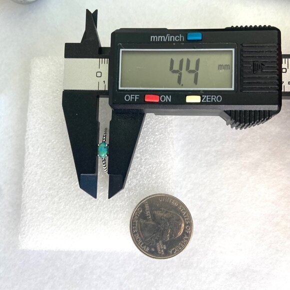 Sterling Silver 925 Minimalist Prong Set Turquoise Twisted Rope Band Ring Sz 6 - Picture 13 of 16